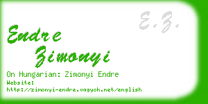 endre zimonyi business card